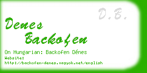 denes backofen business card
